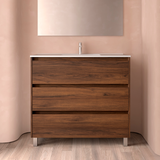 SALGAR NOJA Mueble de Baño con Lavabo 3 Cajones Color Nogal Maya