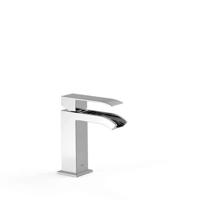TRES 00611001 CUADRO Grifo Monomando Lavabo Caño Cascada Cromo
