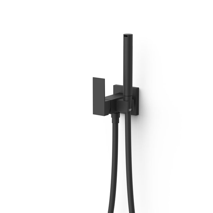 TRES 00612301NM CUADRO Grifo Monomando Empotrado con Ducha para Inodoro Color Negro Mate