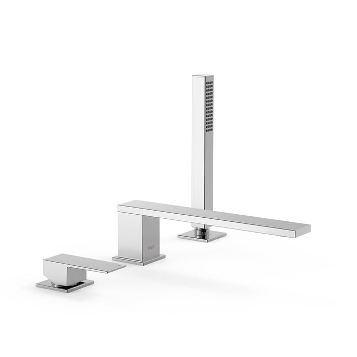TRES 00616103 CUADRO Grifo Bañera de Repisa con Ducha Antical Cromo