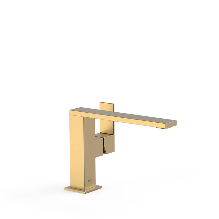 TRES 00620501OM CUADRO Grifo Monomando con Maneta Lateral para Lavabo Color Oro Mate 24K