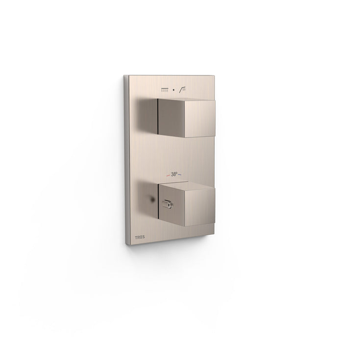 TRES 00625001AC THERM-BOX Pieza Vista para Caja Empotrada de 2 Vías Color Acero