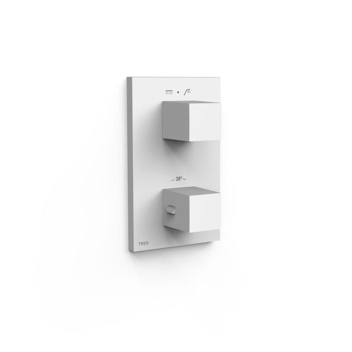 TRES 00625001BM THERM-BOX Pieza Vista para Caja Empotrada de 2 Vías Color Blanco Mate
