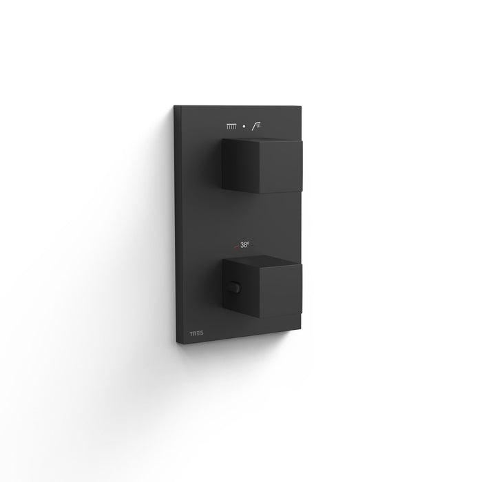 TRES 00625001NM THERM-BOX Pieza Vista para Caja Empotrada de 2 Vías Color Negro Mate