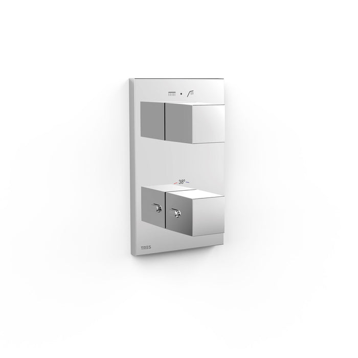 TRES 00625001 THERM-BOX Pieza Vista para Caja Empotrada de 2 Vías Color Cromo
