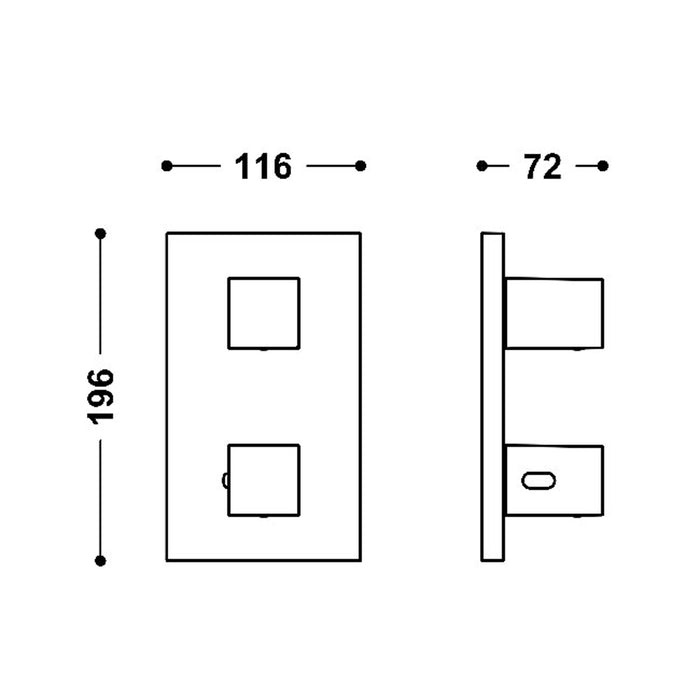 TRES 00625001BM THERM-BOX Pieza Vista para Caja Empotrada de 2 Vías Color Blanco Mate
