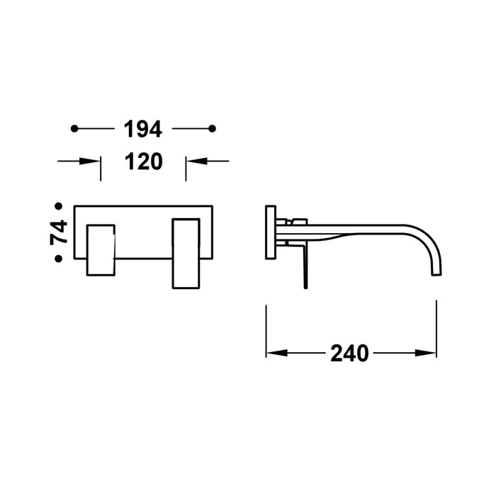TRES 00630032NM CUADRO Pieza Vista para Cuerpo Empotrado De Lavabo Color Negro Mate