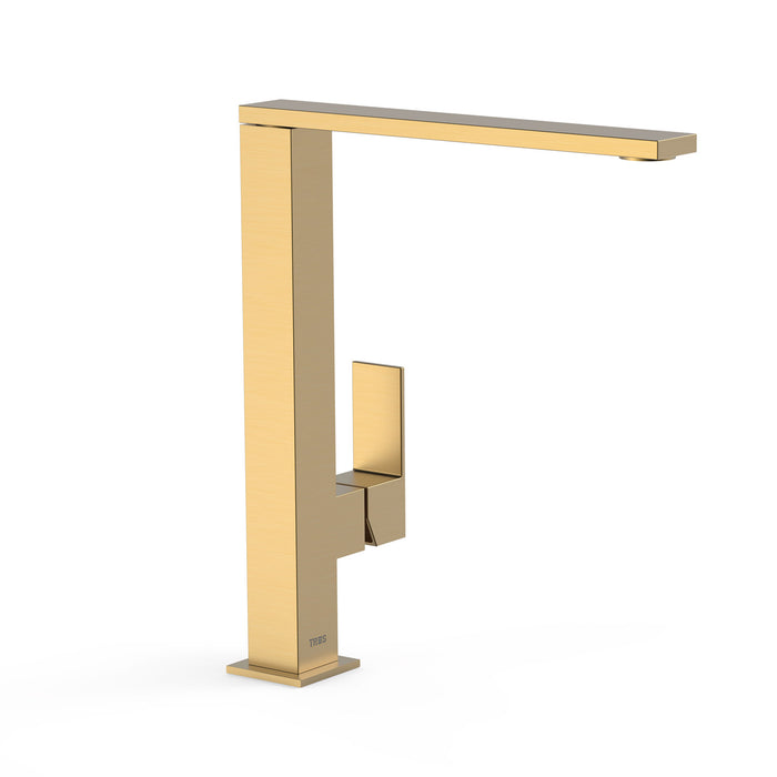 TRES 00648501OM CUADRO COLORS Grifo Monomando Lavabo Caño Alto Oro Mate 24K