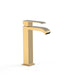 TRES 00661001OM CUADRO Grifo Monomando Caño Alto para Lavabo Color Oro Mate 24K