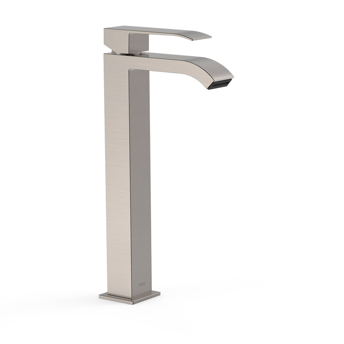 TRES 00681001AC CUADRO Grifo Monomando XXL Caño Alto para Lavabo Color Acero