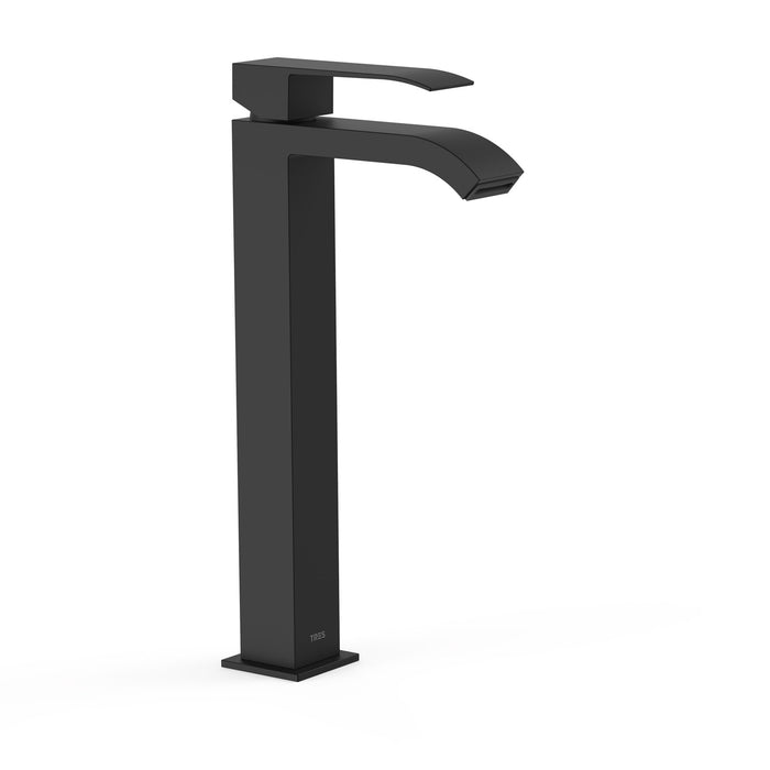 TRES 00681001NM CUADRO Grifo Monomando XXL Caño Alto para Lavabo Color Negro Mate