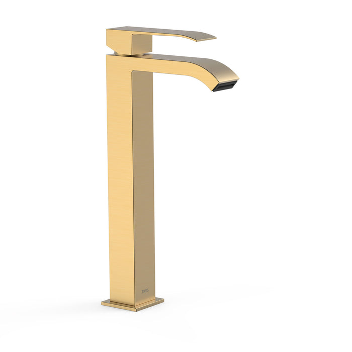 TRES 00681001OM CUADRO Grifo Monomando XXL Caño Alto para Lavabo Color Oro Mate 24K