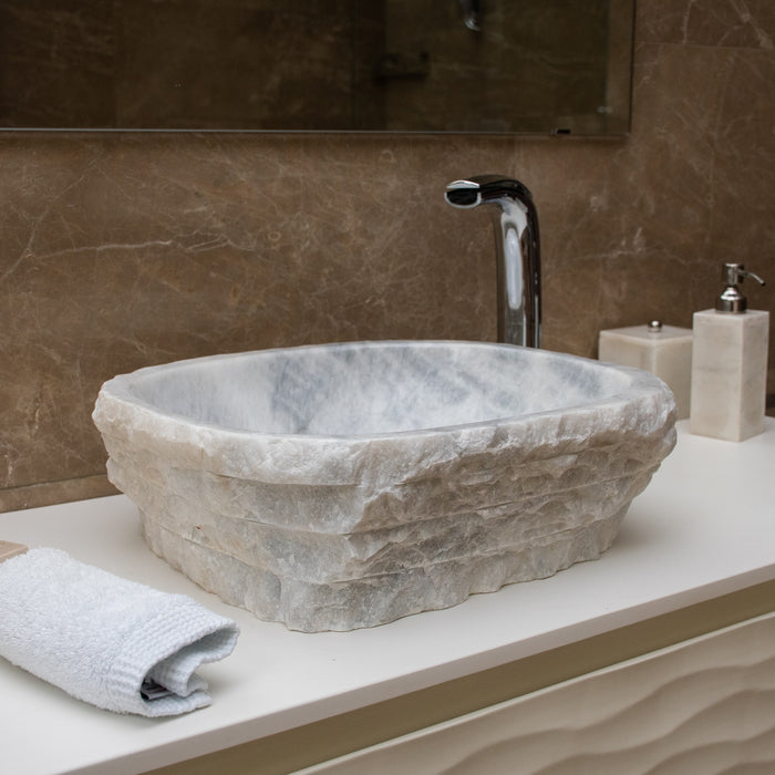FORZINI FZ-GR/ZG-MB-105 ELERNUS Lavabo oval de mármol Gris