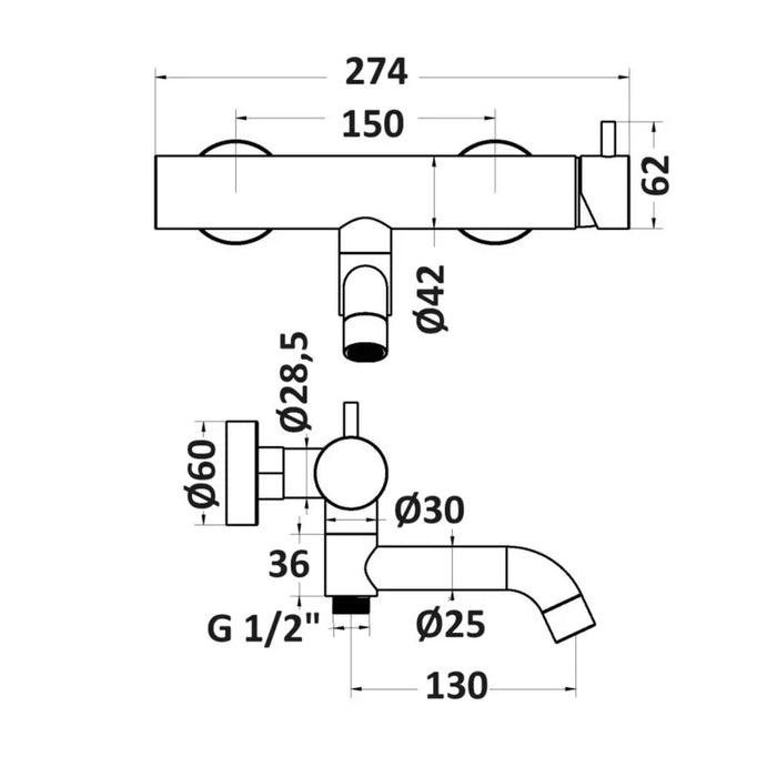 PRESTO 8671599 Nox grupo baño-ducha Inox