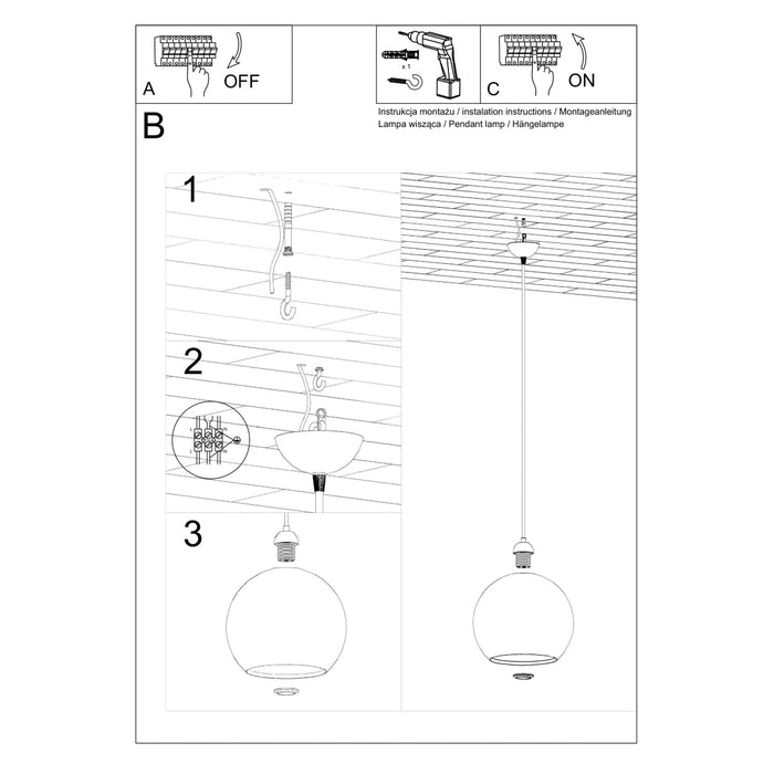 SOLLUX SL.0249 Lámpara Colgante BALL Champán