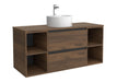 SALGAR 116061 BEQUIA PLUS METAL Mueble de Baño 1 poza Porcelana 120cm Nogal