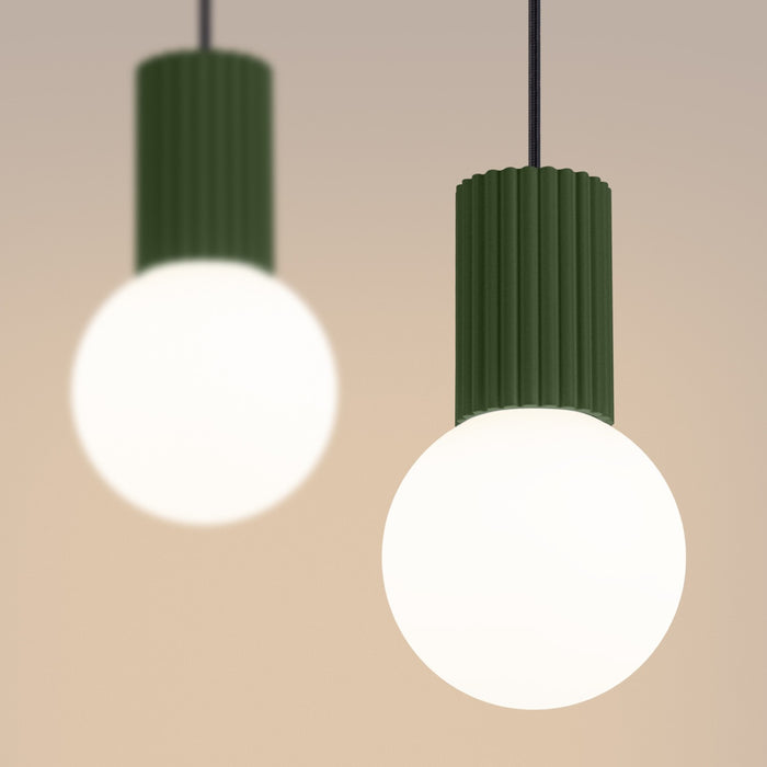SOLLUX SL.1984 Lámpara Colgante Halo 2L Verde Oliva