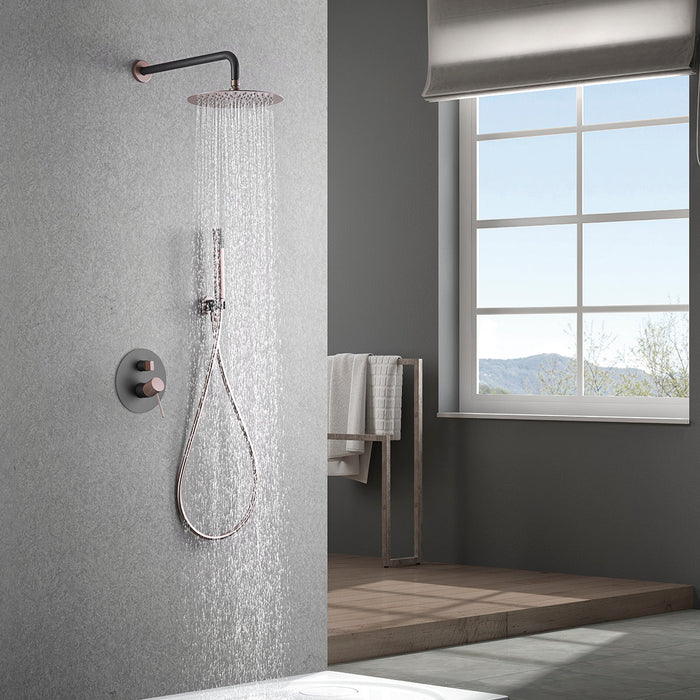 IMEX GPD038/GC LINE Conjunto de Ducha Empotrado Monomando Gris Champagne