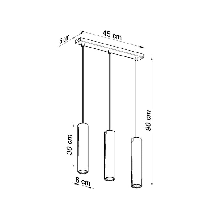 SOLLUX SL.0329 Lámpara Colgante LAGOS 3L Negro