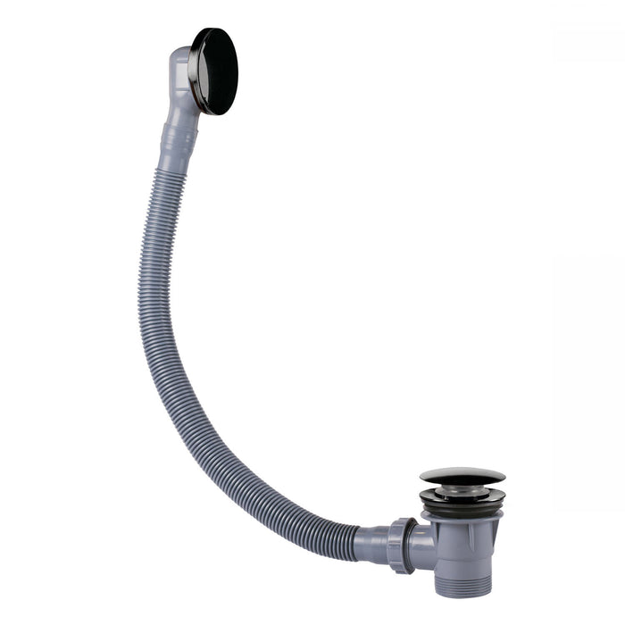 TRES 03453420KM Válvula de Desagüe Click-Clack con Rebosadero para Bañera Color Negro Metalizado