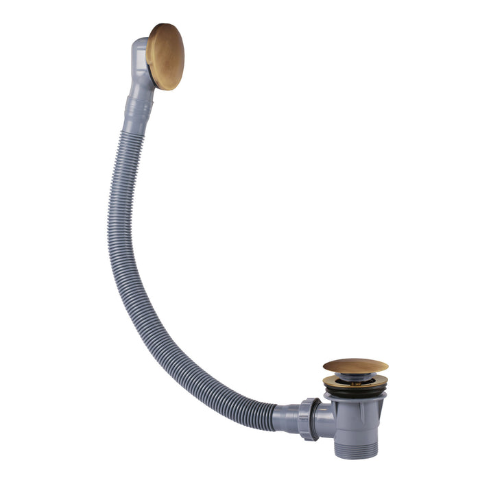TRES 03453420LM COMPLEMENTOS DE GRIFERÍA Válvula De Desagüe Click-Clack con Rebosadero para Bañera Color Latón Viejo Mate