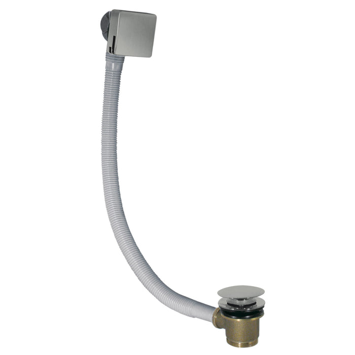 TRES 03453440AC COMPLEMENTOS DE GRIFERÍA Válvula De Desagüe Cuadrado Click-Clack y De Llenado con Rebosadero para Bañera Acero