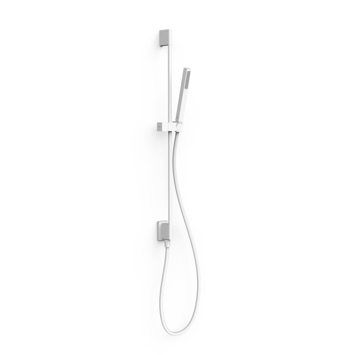 TRES 03493201BM COMPLEMENTOS DE DUCHA Conjunto De Barra De Ducha con Toma De Agua A Pared Color Blanco Mate