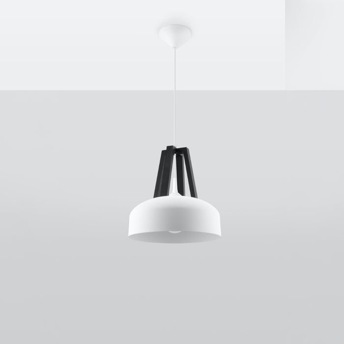 SOLLUX SL.0387 Lámpara Colgante CASCO Blanco Negro