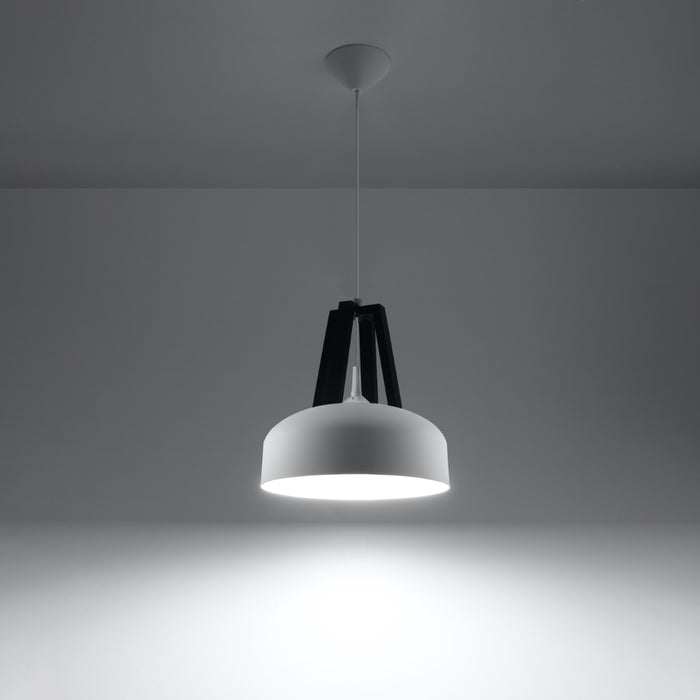 SOLLUX SL.0387 Lámpara Colgante CASCO Blanco Negro