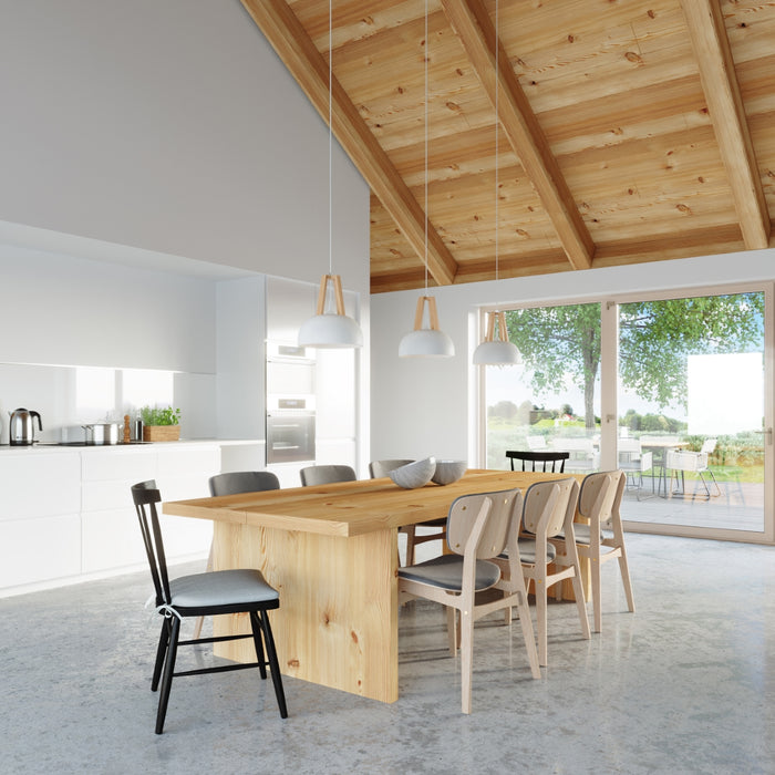 SOLLUX SL.0388 Lámpara Colgante CASCO Blanco Madera Natural