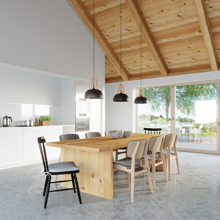 SOLLUX SL.0390 Lámpara Colgante CASCO Negro Madera Natural