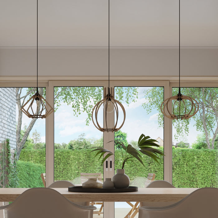 SOLLUX SL.0391 Lámpara Colgante ARANCIA Madera Natural