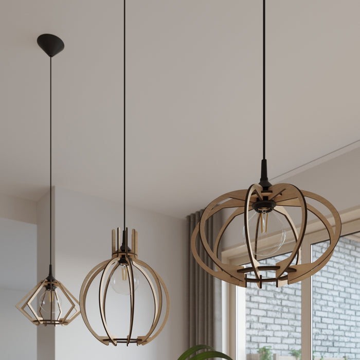 SOLLUX SL.0391 Lámpara Colgante ARANCIA Madera Natural
