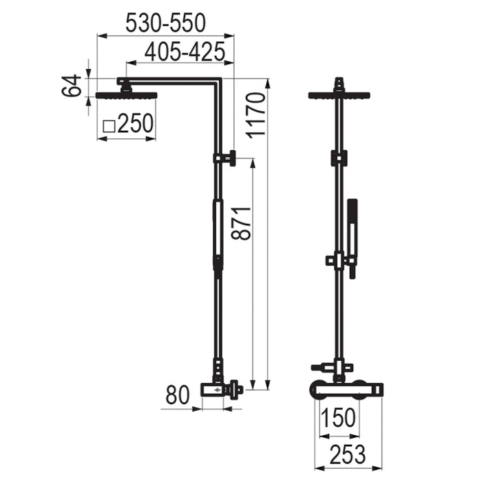 PRESTO 52550301 Nitro Plus columna ducha mezcladora Cromo
