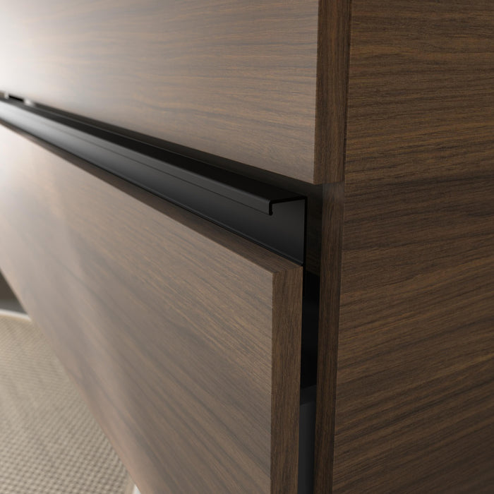 SALGAR 115960 BEQUIA METAL Mueble de Baño 2 pozas Porcelana 140cm Nogal