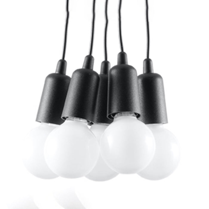 SOLLUX SL.0574 Lámpara Colgante DIEGO 5 Negro