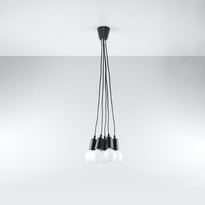 SOLLUX SL.0574 Lámpara Colgante DIEGO 5 Negro