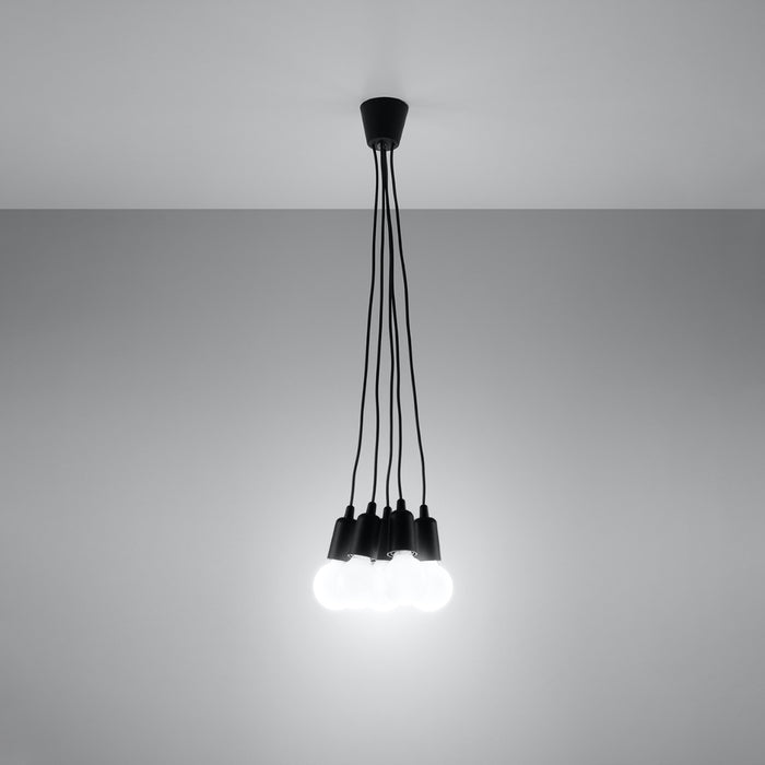SOLLUX SL.0574 Lámpara Colgante DIEGO 5 Negro