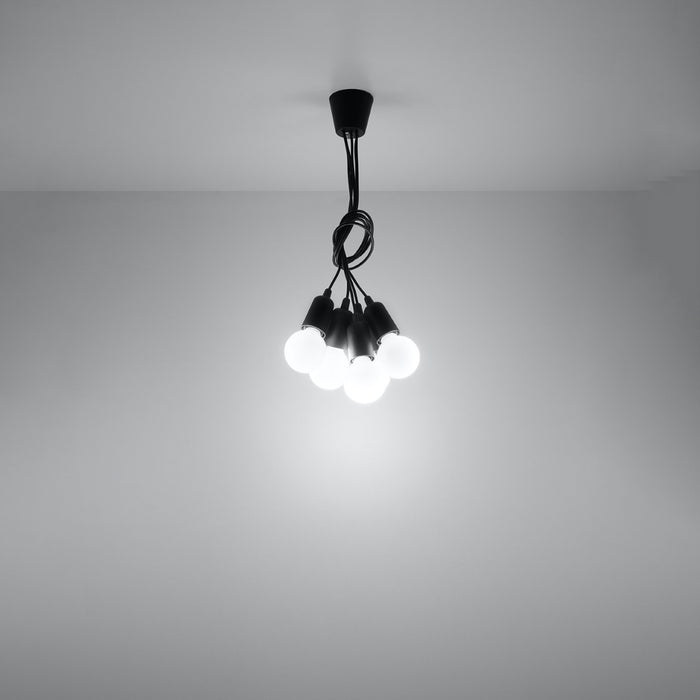 SOLLUX SL.0574 Lámpara Colgante DIEGO 5 Negro