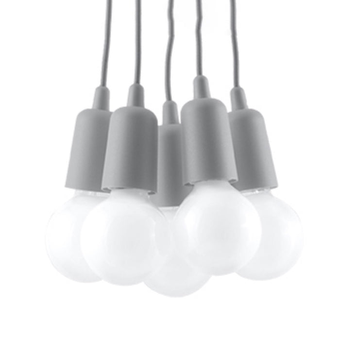 SOLLUX SL.0577 Lámpara Colgante DIEGO 5 Gris
