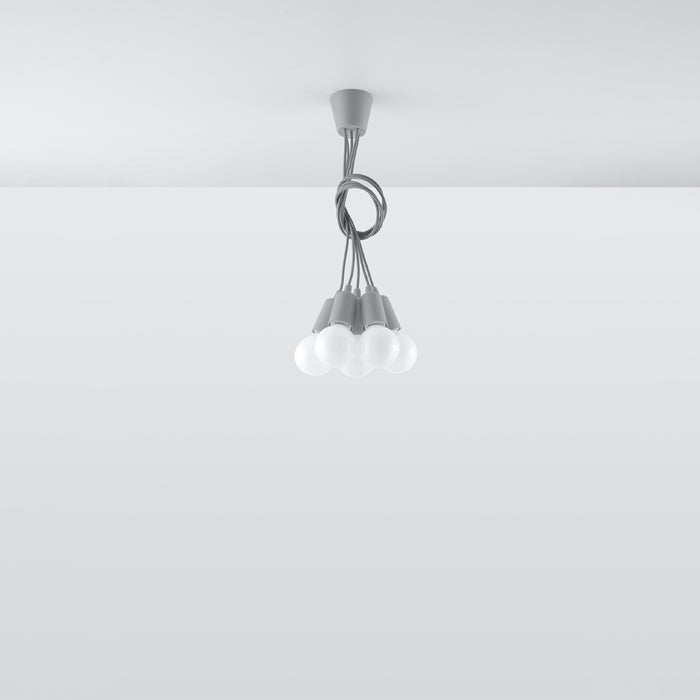 SOLLUX SL.0577 Lámpara Colgante DIEGO 5 Gris