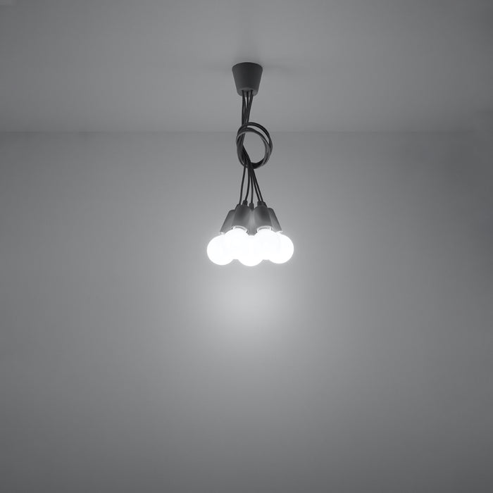 SOLLUX SL.0577 Lámpara Colgante DIEGO 5 Gris