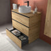 SALGAR BEQUIA METAL Mueble 3C Lavabo sobre encimera Roble