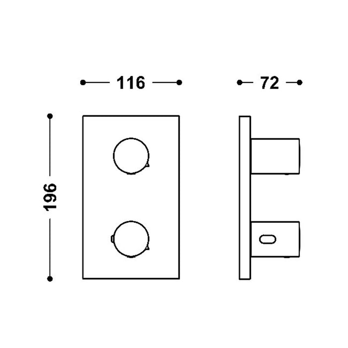 TRES 06225001 THERM-BOX Pieza Vista para Caja Empotrada de 2 Vías Color Cromo