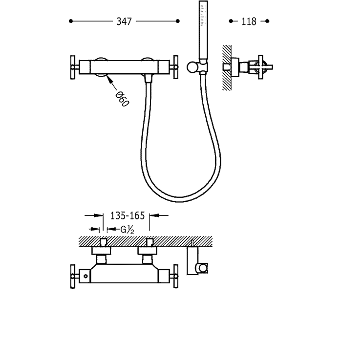 TRES 06316209 TRESMOSTATIC Grifo Ducha Termostática Cromo