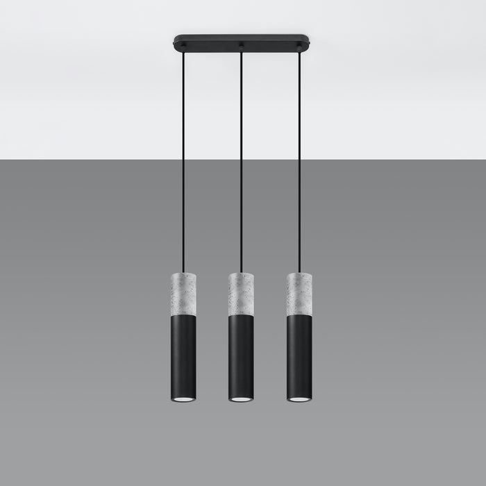 SOLLUX SL.0652 Lámpara Colgante BORGIO 3L Negro