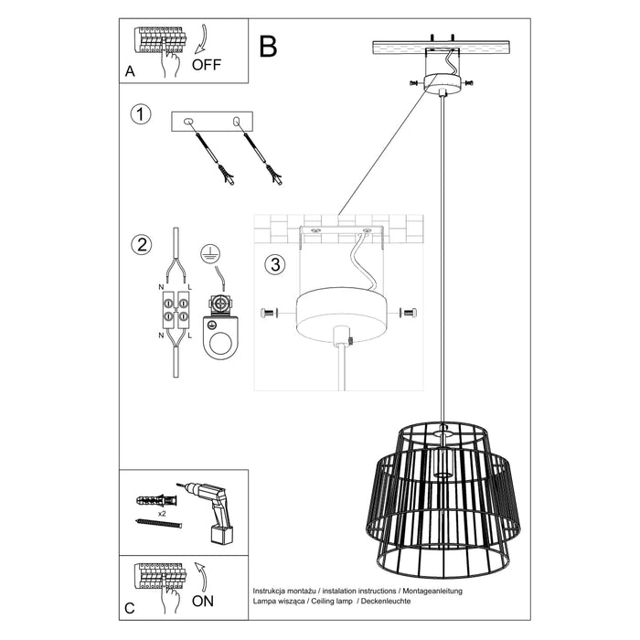 SOLLUX SL.0662 Lámpara Colgante GATE Blanco
