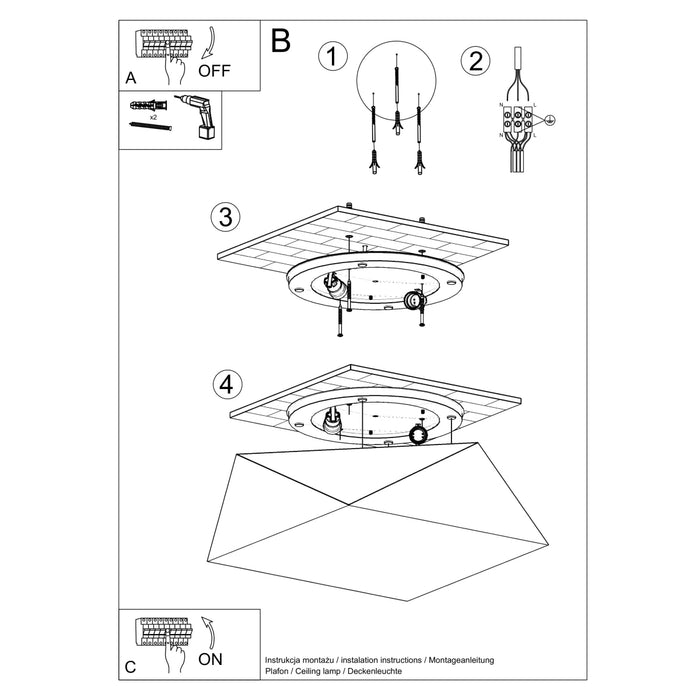SOLLUX SL.0691 Lámpara de Techo HEXA 35 plata