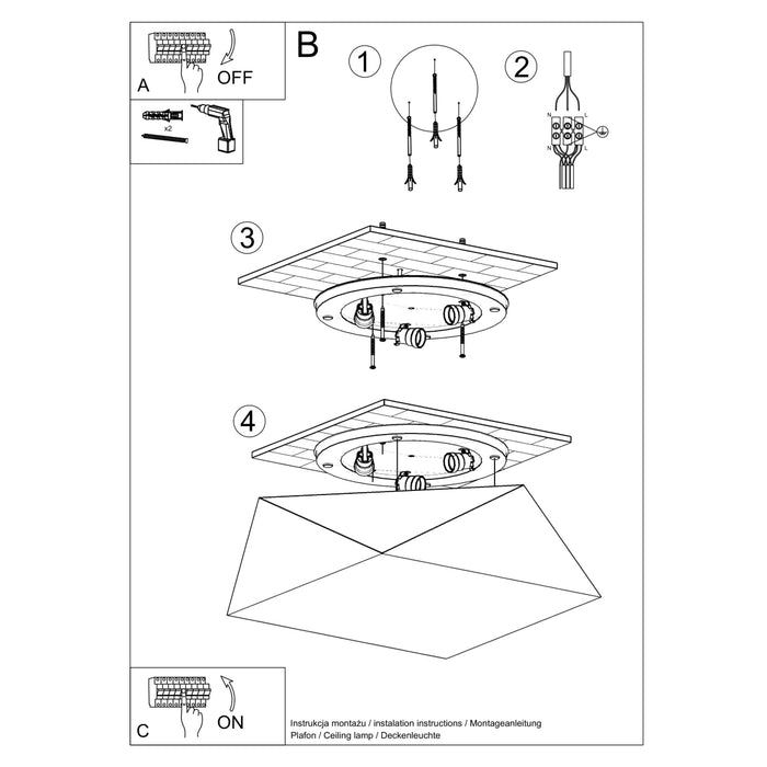SOLLUX SL.0694 Lámpara de Techo HEXA 45 plata
