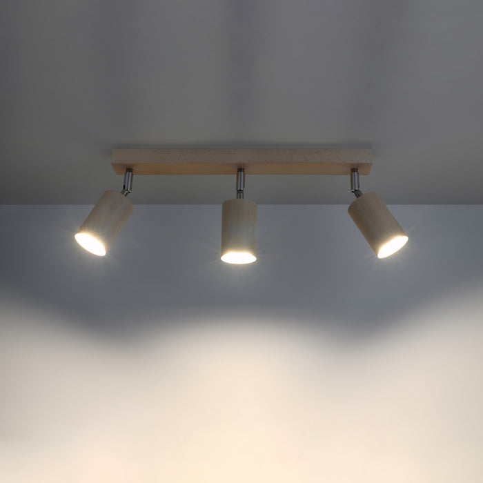 SOLLUX SL.0703 Lámpara de Techo BERG 3 Madera Natural